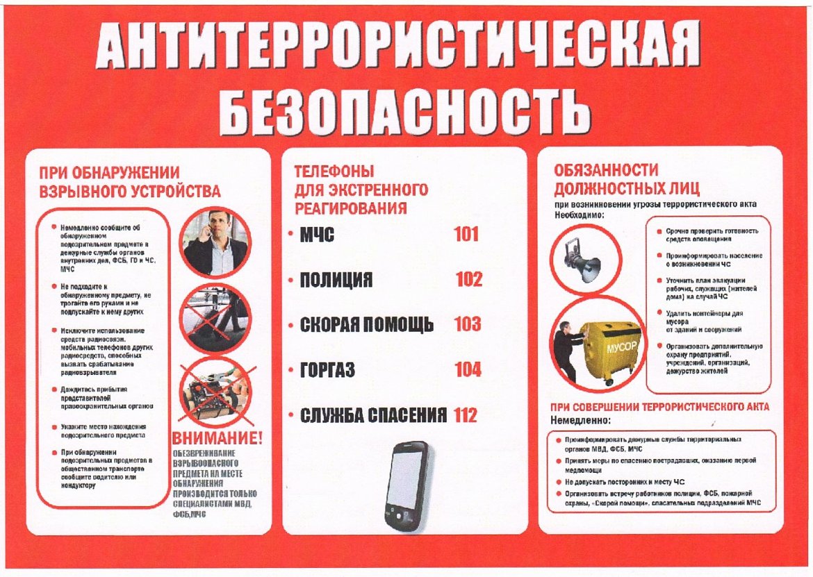 Памятка антитеррористическая безопасность